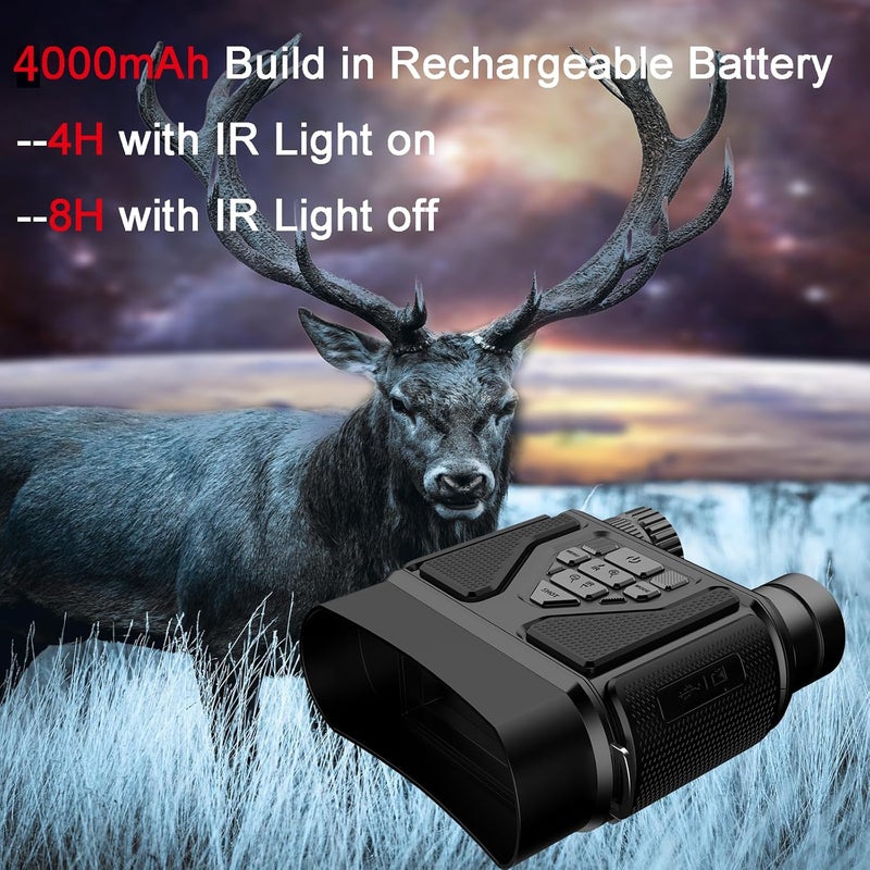 Jadfezy Night Vision Goggles Night Vision Binoculars for Total Darkness,Best Gifts for Men Him Dad Husband Boyfriend, Gear for Hunting and Camping - Image 4